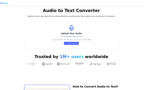 AudioConvert - Free AI Audio to Text Transcription Tool