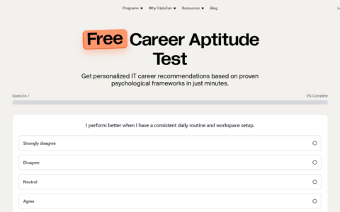 TripleTen Career Aptitude Test - AI-Powered Tech Career Assessment