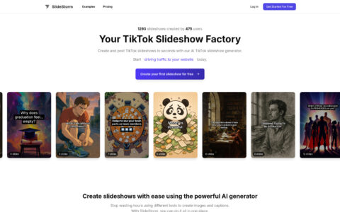 SlideStorm - AI-Powered TikTok Slideshow Generator Tool