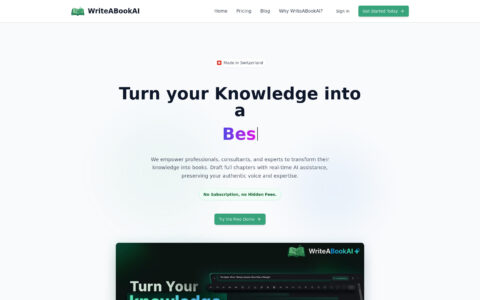 WriteABookAI - AI-Powered Book Writing Tool for Professionals