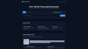 Transcriptik AI - Free AI TikTok Transcript Generator Tool
