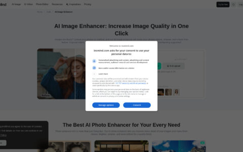 insMind AI Image Enhancer - AI-Powered Photo Upscaling Tool