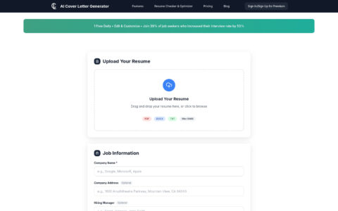 AI Cover Letter Generator - Free AI-Powered Tool Online