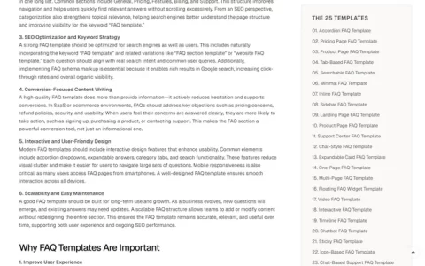 FAQ Templates - Free AI Tool for SEO, UX & Conversions