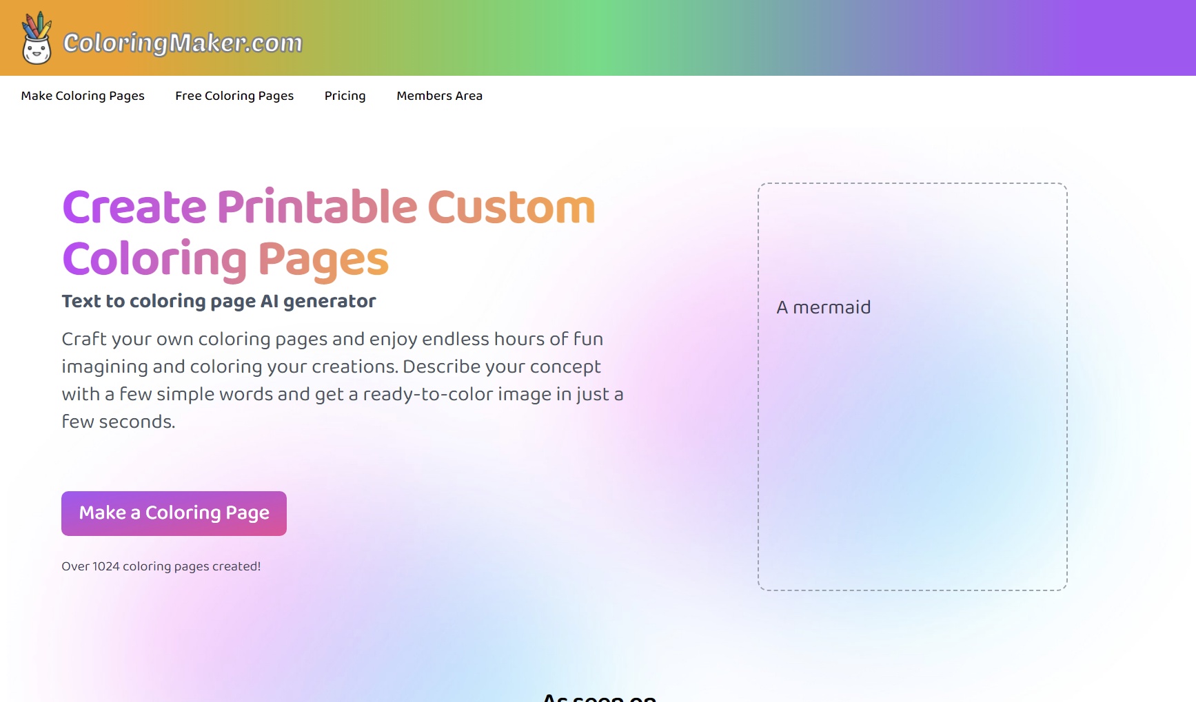 Coloring Maker Website screenshot