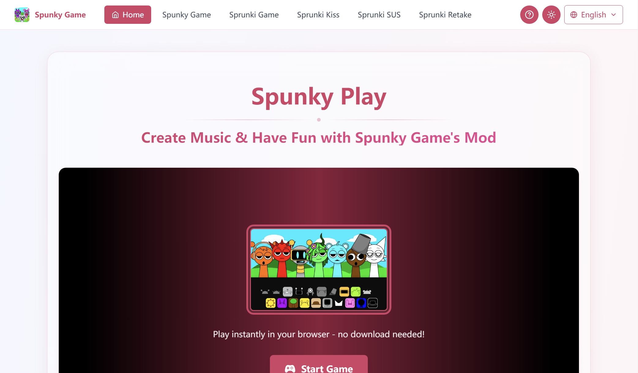 Spunky Play Website screenshot