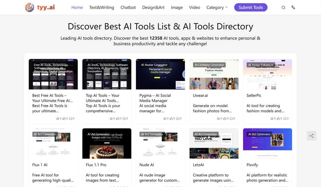 TYY.ai Tools Website screenshot