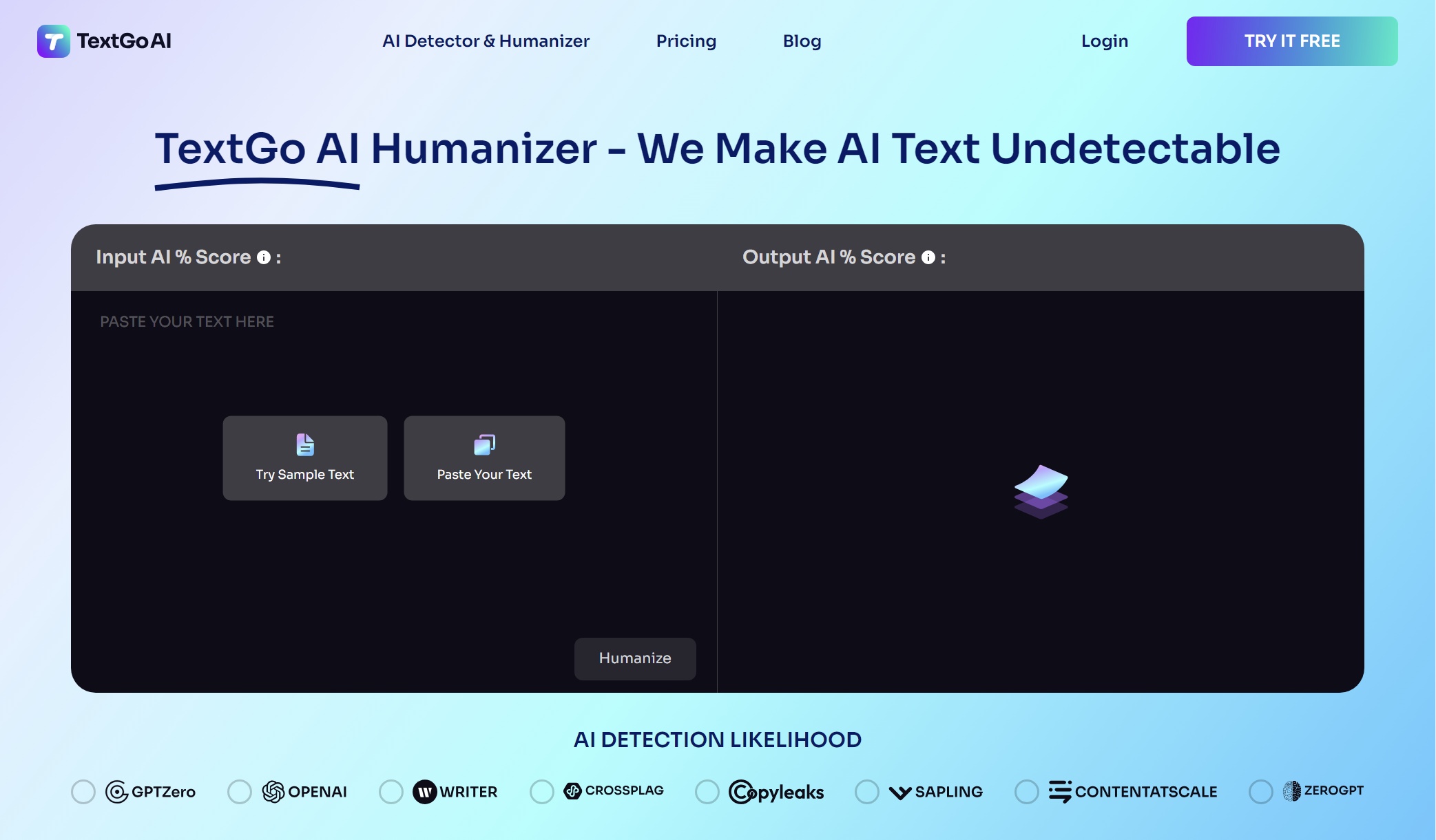 TextGo AI Website screenshot